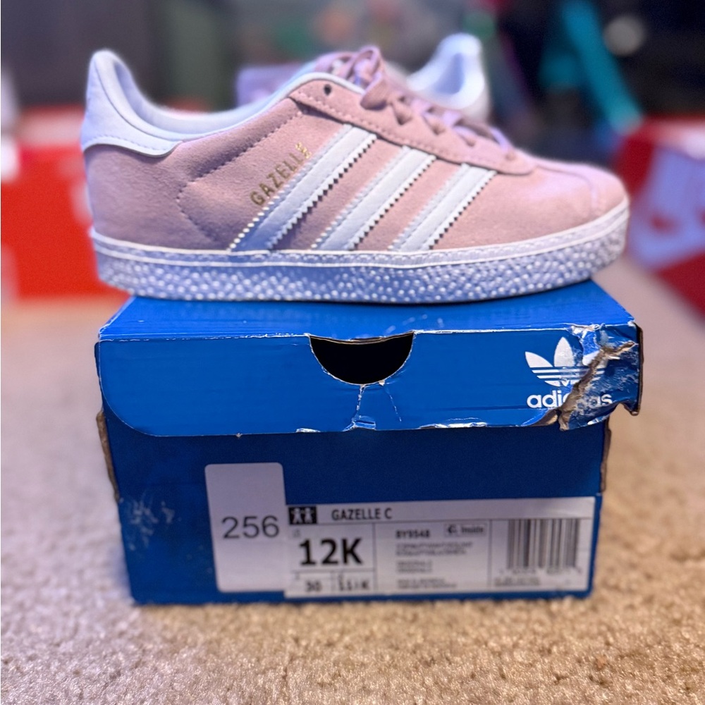 Adidas Gazelle Soft Pink and White Shoes